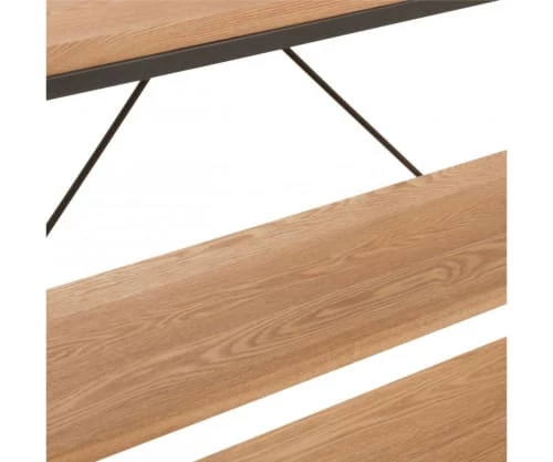 Meubles & Design Étagères Etagère 166x140cm 5 étages En Bois Naturel Et Métal Noir 5 Meubles & Design Étagères Etagère 166x140cm 5 étages En Bois Naturel Et Métal Noir – Image 5