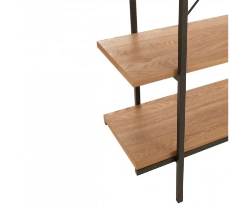 Meubles & Design Étagères Etagère 166x140cm 5 étages En Bois Naturel Et Métal Noir 6 Meubles & Design Étagères Etagère 166x140cm 5 étages En Bois Naturel Et Métal Noir – Image 6