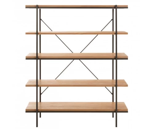 Meubles & Design Étagères Etagère 166x140cm 5 étages En Bois Naturel Et Métal Noir 1 Meubles & Design Étagères Etagère 166x140cm 5 étages En Bois Naturel Et Métal Noir