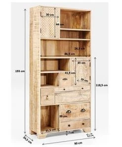 Kare Design Étagères Etagère 193cm En Manguier Massif Sculpté -Vaisseliers Soldes Magasin etagere 193cm en manguier massif sculpte 3