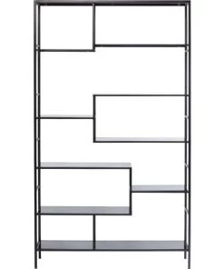 Kare Design Étagères Etagère 195x115 En Acier Noir Et Verre Teint