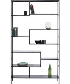 Kare Design Étagères Etagère 195x115 En Acier Noir Et Verre Teint -Vaisseliers Soldes Magasin etagere 195x115 en acier noir et verre teint 4