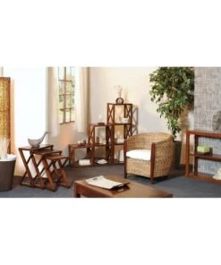 MACABANE Étagères Etagère 2 Cases Croisillons En Mindi -Vaisseliers Soldes Magasin etagere 2 cases croisillons en mindi 3