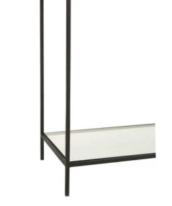 Meubles & Design Étagères Étagère 2 Parties En Métal Blanc Et Verre Noir -Vaisseliers Soldes Magasin etagere 2 parties en metal blanc et verre noir 3