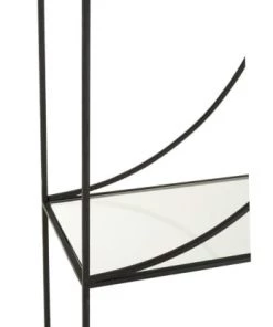 Meubles & Design Étagères Étagère 2 Parties En Métal Blanc Et Verre Noir -Vaisseliers Soldes Magasin etagere 2 parties en metal blanc et verre noir 4