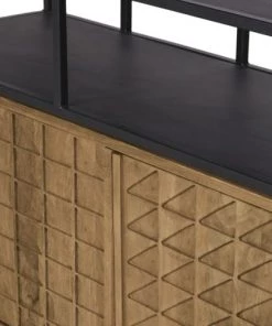 Maisons Du Monde Étagères Etagère 2 Portes 6 étagères En Métal Noir Et En Bois -Vaisseliers Soldes Magasin etagere 2 portes 6 etageres en metal noir et en bois 1000 3 19 226052 3