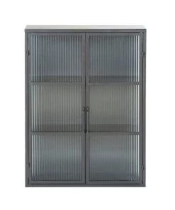 Maisons Du Monde Étagères Etagère 2 Portes En Métal Noir Et Verre Armé