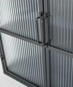 Maisons Du Monde Étagères Etagère 2 Portes En Métal Noir Et Verre Armé -Vaisseliers Soldes Magasin etagere 2 portes en metal noir et verre arme 1000 0 33 201671 3