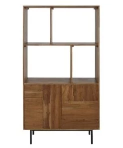 Maisons Du Monde Étagères Etagère 2 Portes Striées Marron Noisette