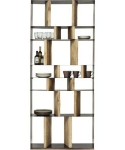 Kare Design Étagères Etagère 243cm En Acier Et Pin Massif -Vaisseliers Soldes Magasin etagere 243cm en acier et pin massif 4