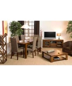 MACABANE Étagères Etagère 3 Cases Croisillons En Mindi -Vaisseliers Soldes Magasin etagere 3 cases croisillons en mindi 2