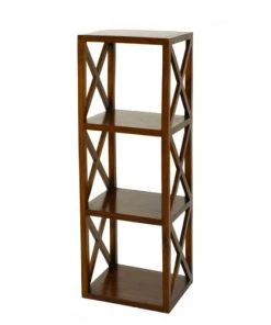 MACABANE Étagères Etagère 3 Cases Croisillons En Mindi