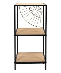 Toilinux Étagères Etagère 3 Planches Déco En Fer Et Mdf Noir -Vaisseliers Soldes Magasin etagere 3 planches deco en fer et mdf noir 2