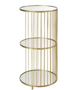 Maisons Du Monde Étagères Etagère 3 Plateaux En Verre Et Métal Doré