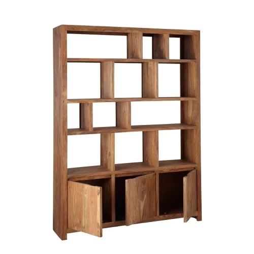 Maisons Du Monde Étagères Étagère 3 Portes En Sheesham Massif 4 Maisons Du Monde Étagères Étagère 3 Portes En Sheesham Massif – Image 4