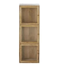 Maisons Du Monde Étagères Etagère 3 Portes Vitrées En Bois De Manguier Marron