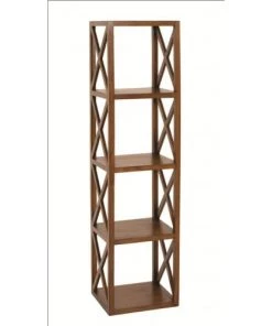 MACABANE Étagères Etagère 4 Cases Croisillons En Mindi -Vaisseliers Soldes Magasin etagere 4 cases croisillons en mindi 2