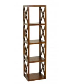 MACABANE Étagères Etagère 4 Cases Croisillons En Mindi