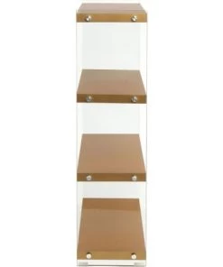 ReCollection Étagères Etagère 4 étagères Bois Dorée Montant Verre H113cm -Vaisseliers Soldes Magasin etagere 4 etageres bois doree montant verre h113cm 2