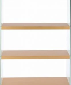 ReCollection Étagères Etagère 4 étagères Bois Dorée Montant Verre H113cm -Vaisseliers Soldes Magasin etagere 4 etageres bois doree montant verre h113cm 3