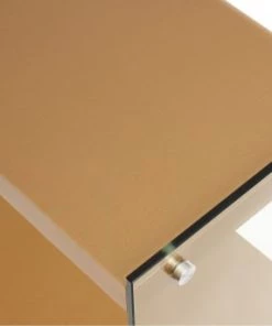 ReCollection Étagères Etagère 4 étagères Bois Dorée Montant Verre H113cm -Vaisseliers Soldes Magasin etagere 4 etageres bois doree montant verre h113cm 5