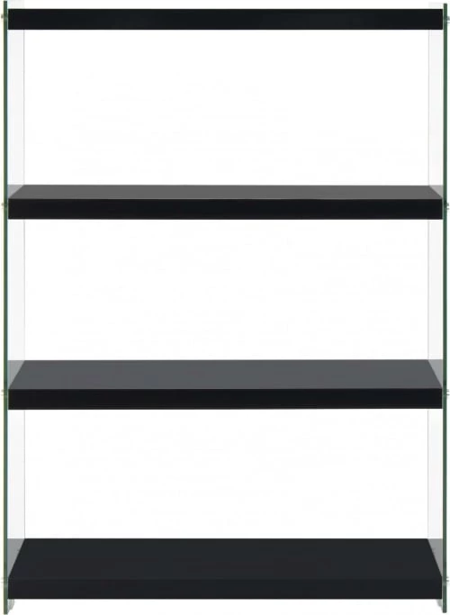 ReCollection Étagères Etagère 4 étagères Bois Noir Montant Verre H113cm 4 ReCollection Étagères Etagère 4 étagères Bois Noir Montant Verre H113cm – Image 4