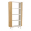 Meubles & Design Étagères Étagère 4 Niveaux En Bois Blanc Et Cannage
