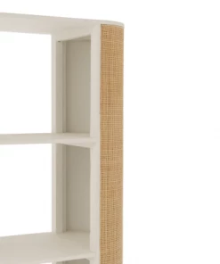 Meubles & Design Étagères Étagère 4 Niveaux En Bois Blanc Et Cannage -Vaisseliers Soldes Magasin etagere 4 niveaux en bois blanc et cannage 3