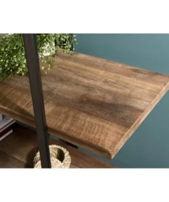 MACABANE Étagères Etagère 4 Niveaux En Teck Recyclé Acacia Mahogany Métal Noir -Vaisseliers Soldes Magasin etagere 4 niveaux en teck recycle acacia mahogany metal noir 3