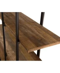 MACABANE Étagères Etagère 4 Niveaux En Teck Recyclé Acacia Mahogany Métal Noir -Vaisseliers Soldes Magasin etagere 4 niveaux en teck recycle acacia mahogany metal noir 4