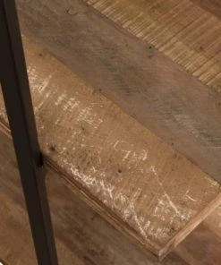 MACABANE Étagères Etagère 4 Niveaux En Teck Recyclé Acacia Mahogany Métal Noir -Vaisseliers Soldes Magasin etagere 4 niveaux en teck recycle acacia mahogany metal noir 5