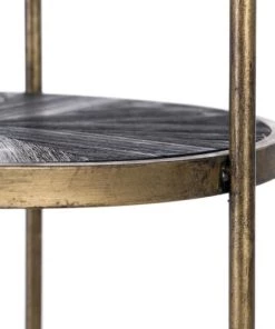 Altobuy Étagères Etagère 4 Plateaux Métal Noir Et Or Vieilli -Vaisseliers Soldes Magasin etagere 4 plateaux metal noir et or vieilli 3