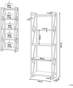 Beliani Étagères Étagère 5 Compartiments Effet Bois -Vaisseliers Soldes Magasin etagere 5 compartiments effet bois 4