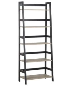 Beliani Étagères Étagère 5 étages Effet Bois Clair Et Noir