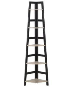 Beliani Étagères Étagère 5 étages En Métal Et Bois Noire