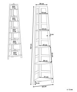 Beliani Étagères Étagère 5 étages En Métal Et Bois Noire -Vaisseliers Soldes Magasin etagere 5 etages en metal et bois noire 4