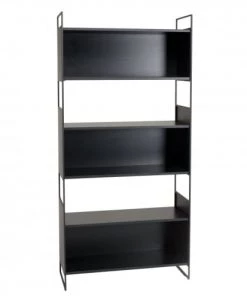 MACABANE Étagères Étagère 5 Niches 5 Niveaux Noire Piètement Métal