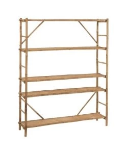 Calicosy Étagères Etagère 5 Niveaux Bambou Naturel - Marron