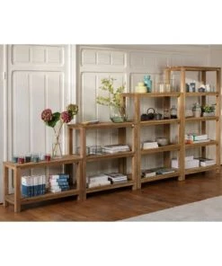 Kok Maison Étagères Etagère 5 Niveaux En Teck Marron -Vaisseliers Soldes Magasin etagere 5 niveaux en teck marron 2