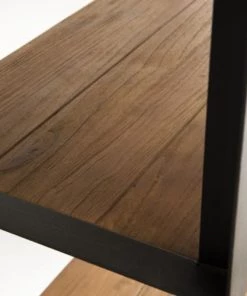 MACABANE Étagères Etagère 5 Niveaux En Teck Recyclé Et Métal Noir -Vaisseliers Soldes Magasin etagere 5 niveaux en teck recycle et metal noir 4