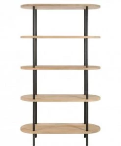 Meubles & Design Étagères Etagère 5 Planches En Bois Et Métal Noir