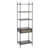 Altobuy Étagères Etagère 5 Plateaux 1 Tiroir Métal Noir Et Or Vieilli