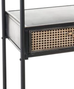 Altobuy Étagères Etagère 5 Plateaux 1 Tiroir Métal Noir Et Or Vieilli -Vaisseliers Soldes Magasin etagere 5 plateaux 1 tiroir metal noir et or vieilli 5