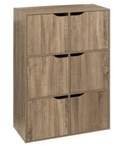 Five Simply Smart Étagères Étagère 6 Cases Portes Naturel