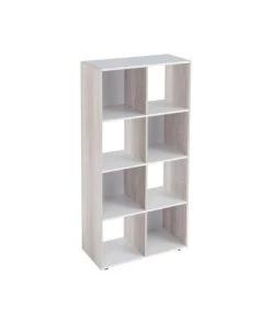 Wadiga Étagères Étagère 6 Casiers Bois Et Blanc 60x29x120cm