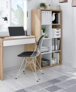 Vaisseliers Soldes Magasin -Vaisseliers Soldes Magasin etagere 8 compartiments chene et blanc 71 5 cm de longueur 1