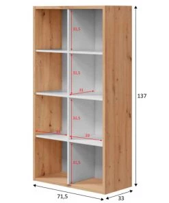 HOMN Étagères Étagère 8 Compartiments, Chêne Et Blanc, 71,5 Cm De Longueur 9 HOMN Étagères Étagère 8 Compartiments, Chêne Et Blanc, 71,5 Cm De Longueur -Vaisseliers Soldes Magasin etagere 8 compartiments chene et blanc 71 5 cm de longueur 4