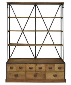 Maisons Du Monde Étagères Étagère 9 Tiroirs En Manguier Et Métal Noir Vieilli