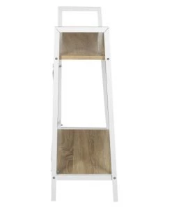 The Home Deco Factory Étagères Etagère à 2 Planches En Bois Et Métal Blanc -Vaisseliers Soldes Magasin etagere a 2 planches en bois et metal blanc 2