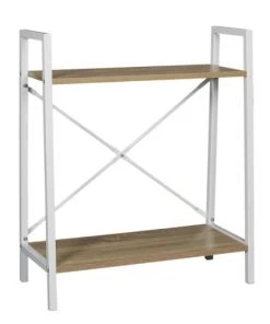 The Home Deco Factory Étagères Etagère à 2 Planches En Bois Et Métal Blanc